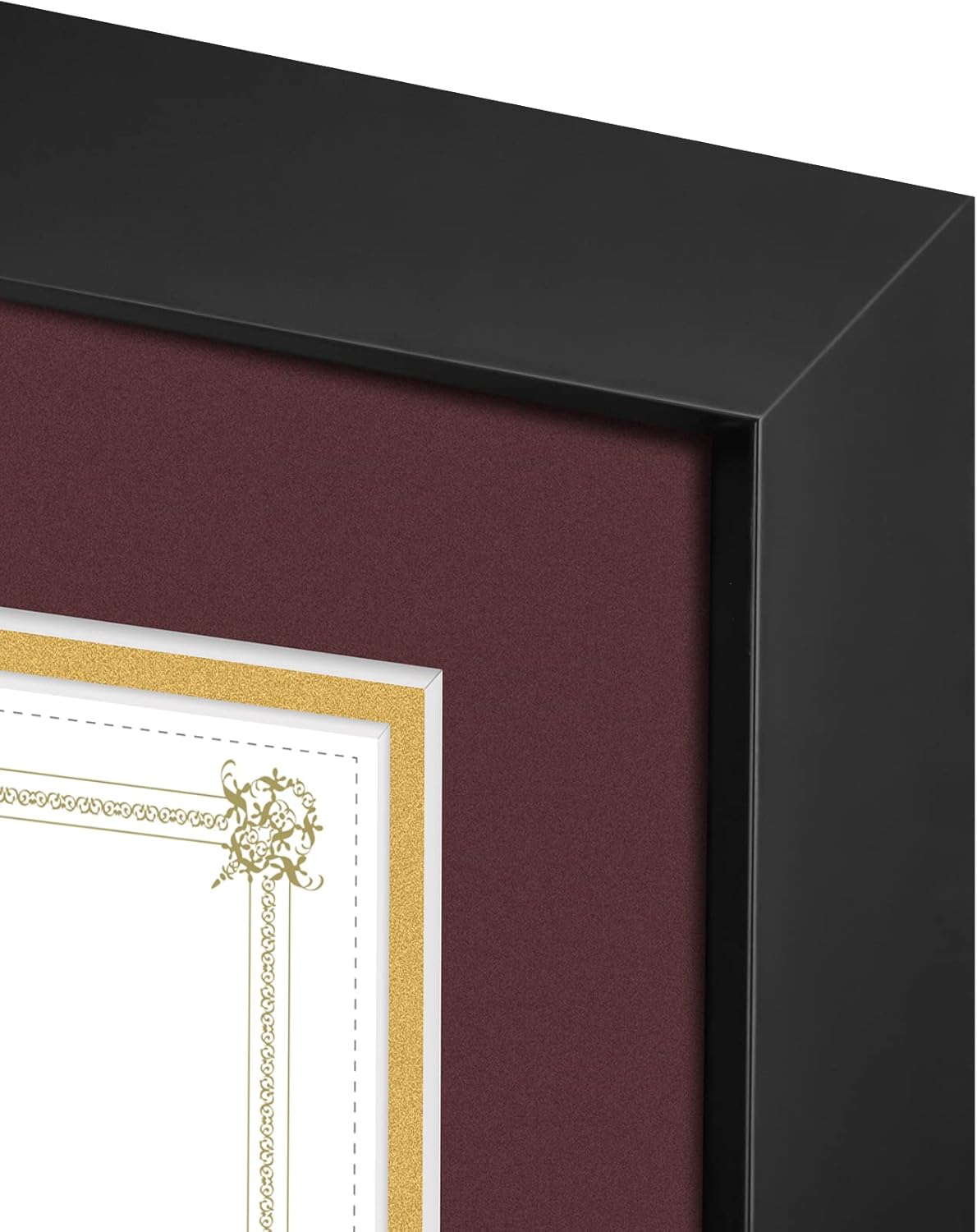 Golden State Art, 11x14 Diploma Wood Frame for 8.5x11 Document & Certificates, Real Glass, Double Mat (Dark Red/Gold Mat, 2 Pack)